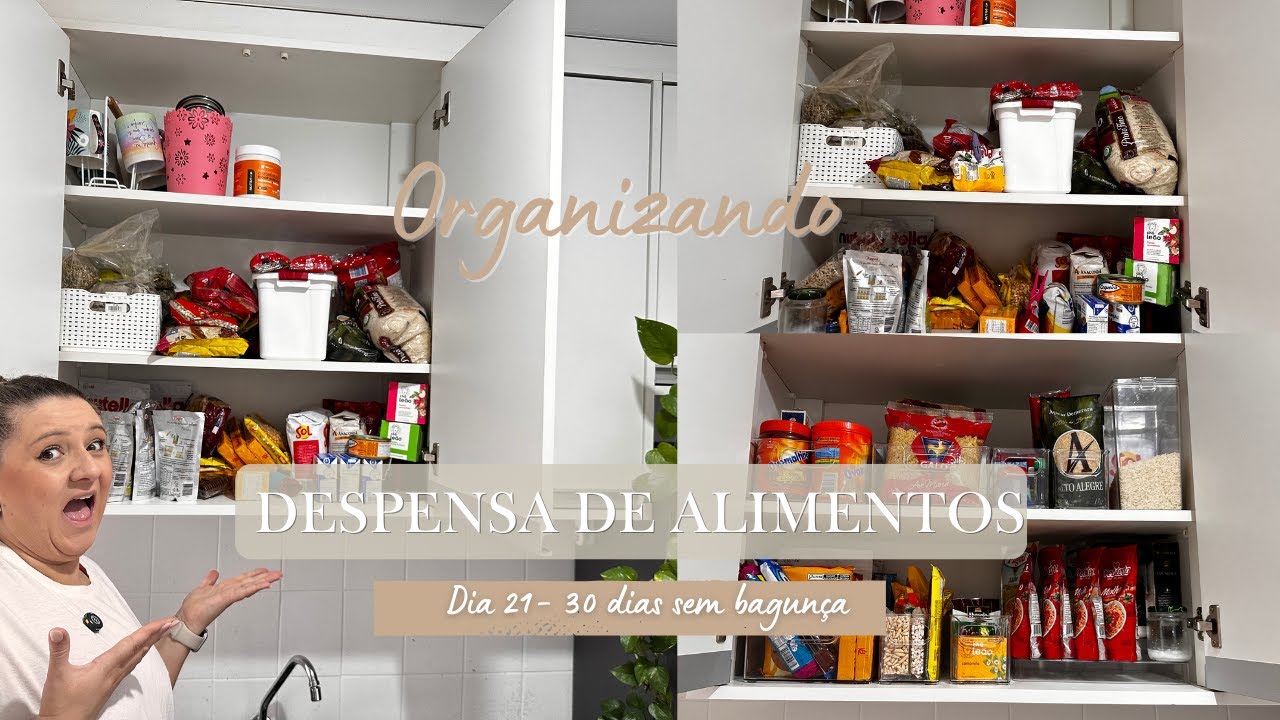 #30diassembagunça - DIA 21 - Despensa Organizada Mesmo Sem Espaço #organização #cozinhapequena #casa