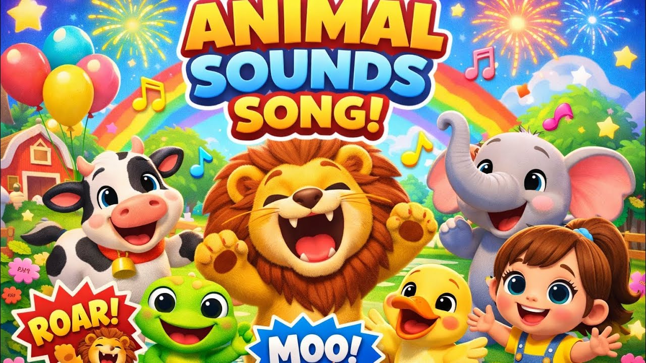 Learn Animal Sounds... Song for Kids 🐶🐸 | Sing Along & Move | Nursery Rhymes