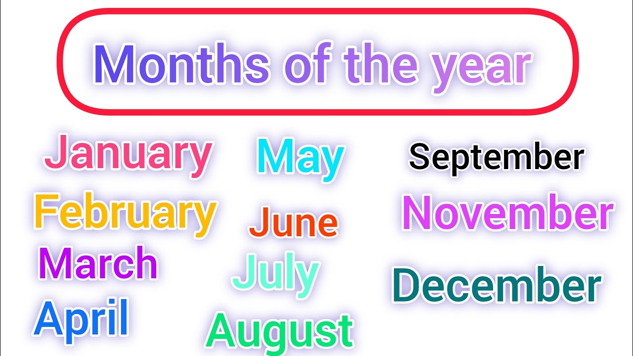 Months of the year|| 12 months name
