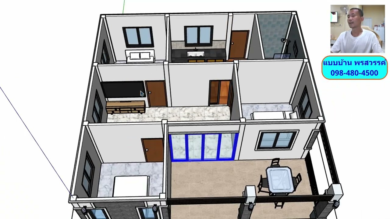 แบบบ้านโมเดิร์นชั้นเดียว3ห้องนอนราคาถูก