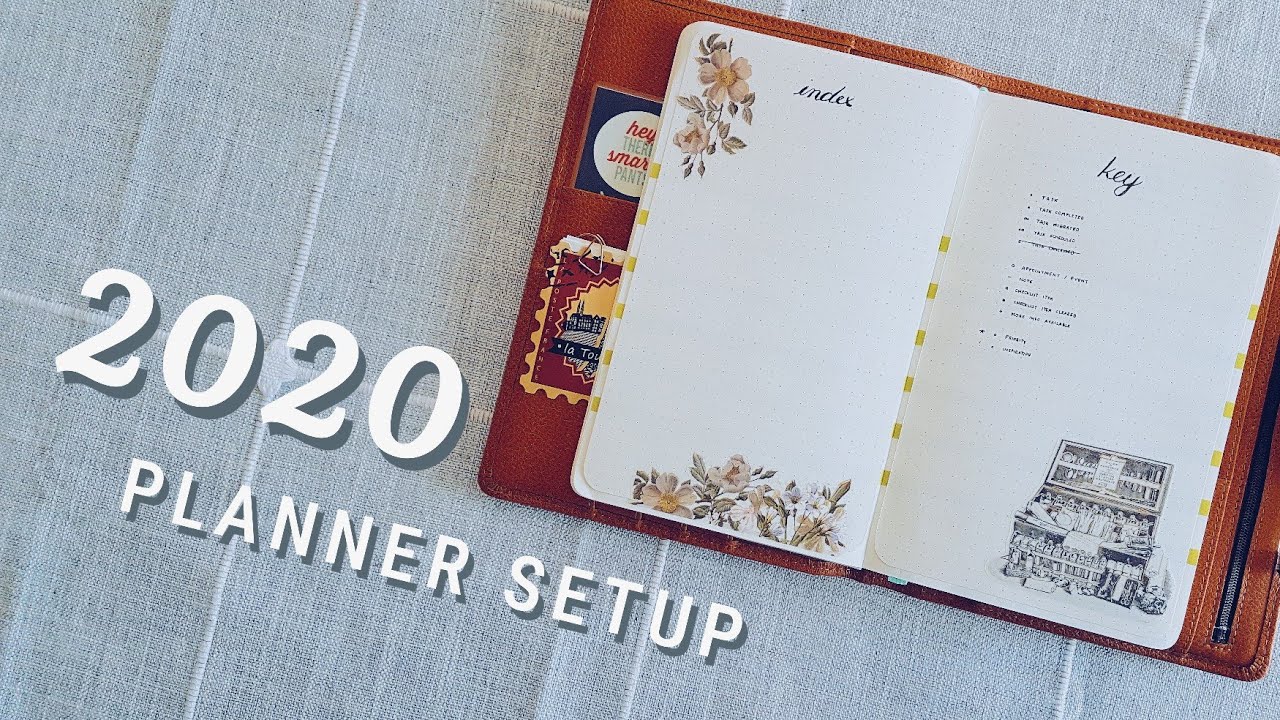 Simple Botanical 2020 Planner Setup | Starbucks Moleskine Weekly | no talking, bright music