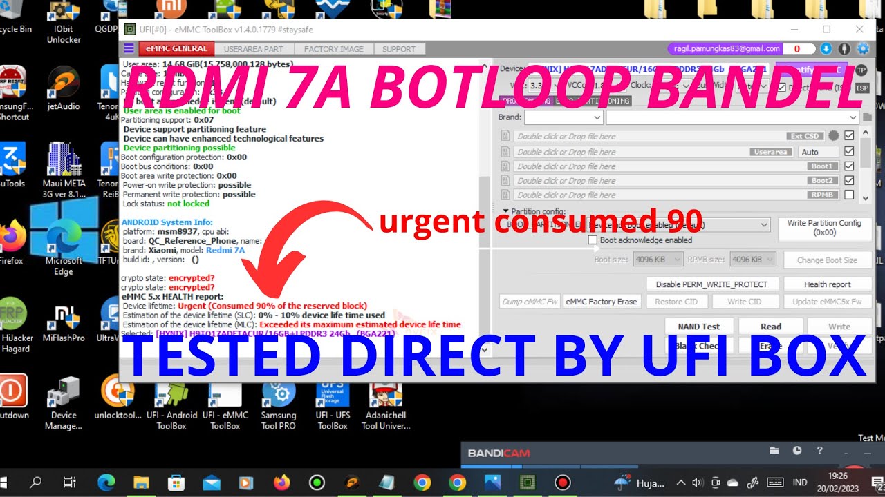 redmi 7a bootloop bandel/emmc urgent consumed 90 tested direct by ufi box