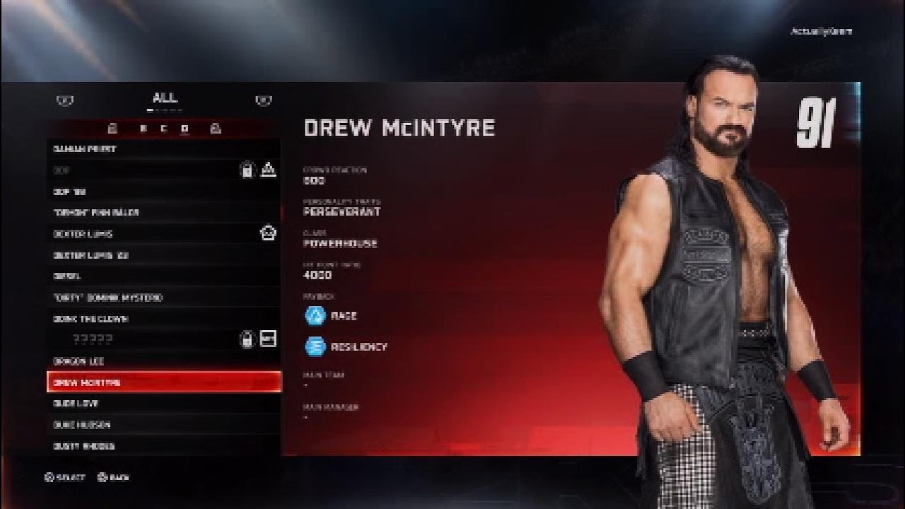 WWE 2K25 Drew McIntyre Signatures & Finishers Move-Set