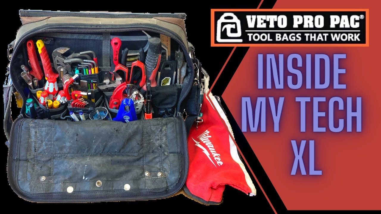 VETO PRO PAC TECH XL load out for electrician, Av and data tech. Fully packed!