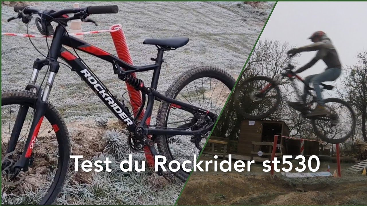 je test le Rockrider st530 dans mon bike park