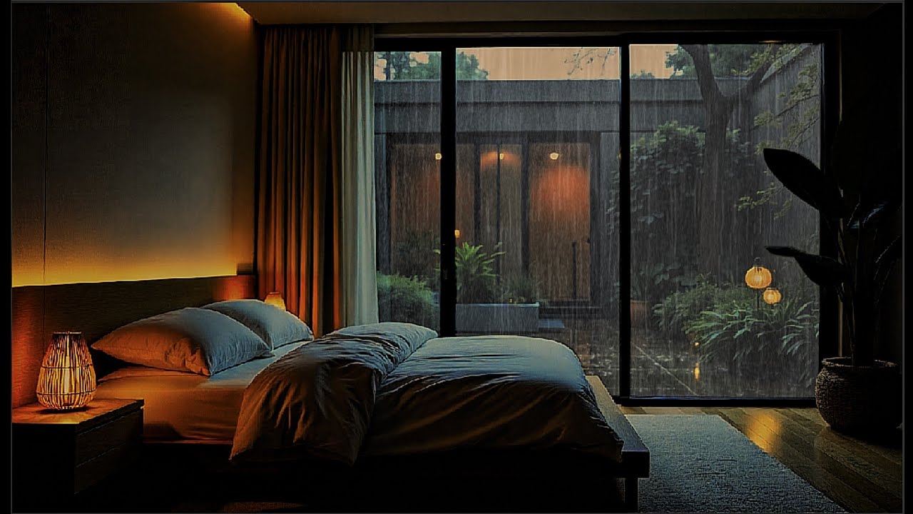 Gentle Rain Outside a Warm Bedroom | Relaxing Sleep ASMR