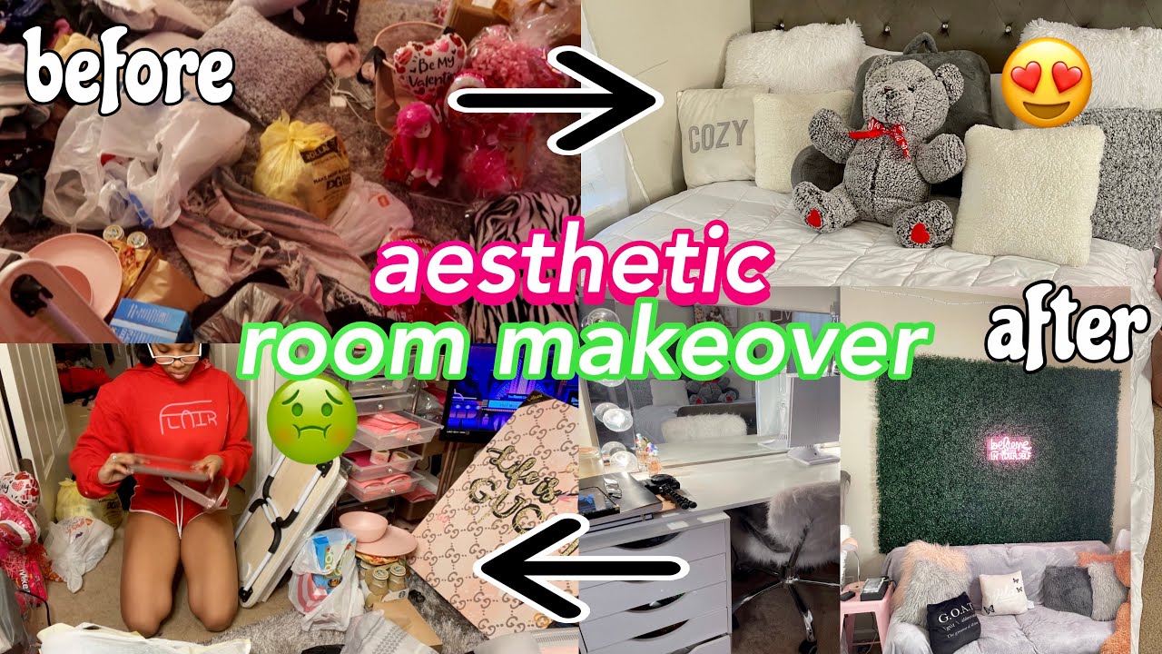deep cleaning my room + extreme room transformation!