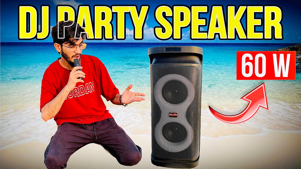 सस्ते में ख़तरनाक स्पीकर😳|| 60 Watt DJ Party Speaker With Dual Mic || kay-Joy Karaoke Tower Speaker 