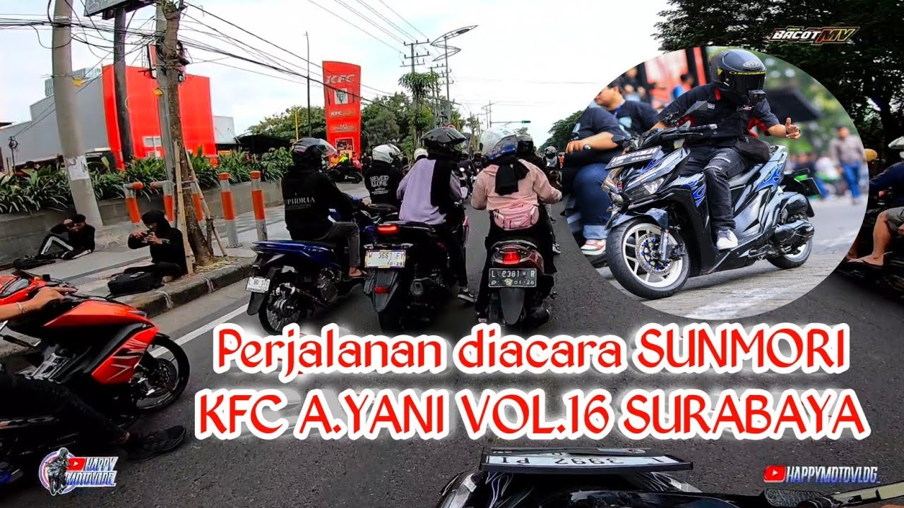 Perjalanan diacara sunmory kfc a.yani vol.16 surabaya #sunmorisurabaya #happymotovlog_ 