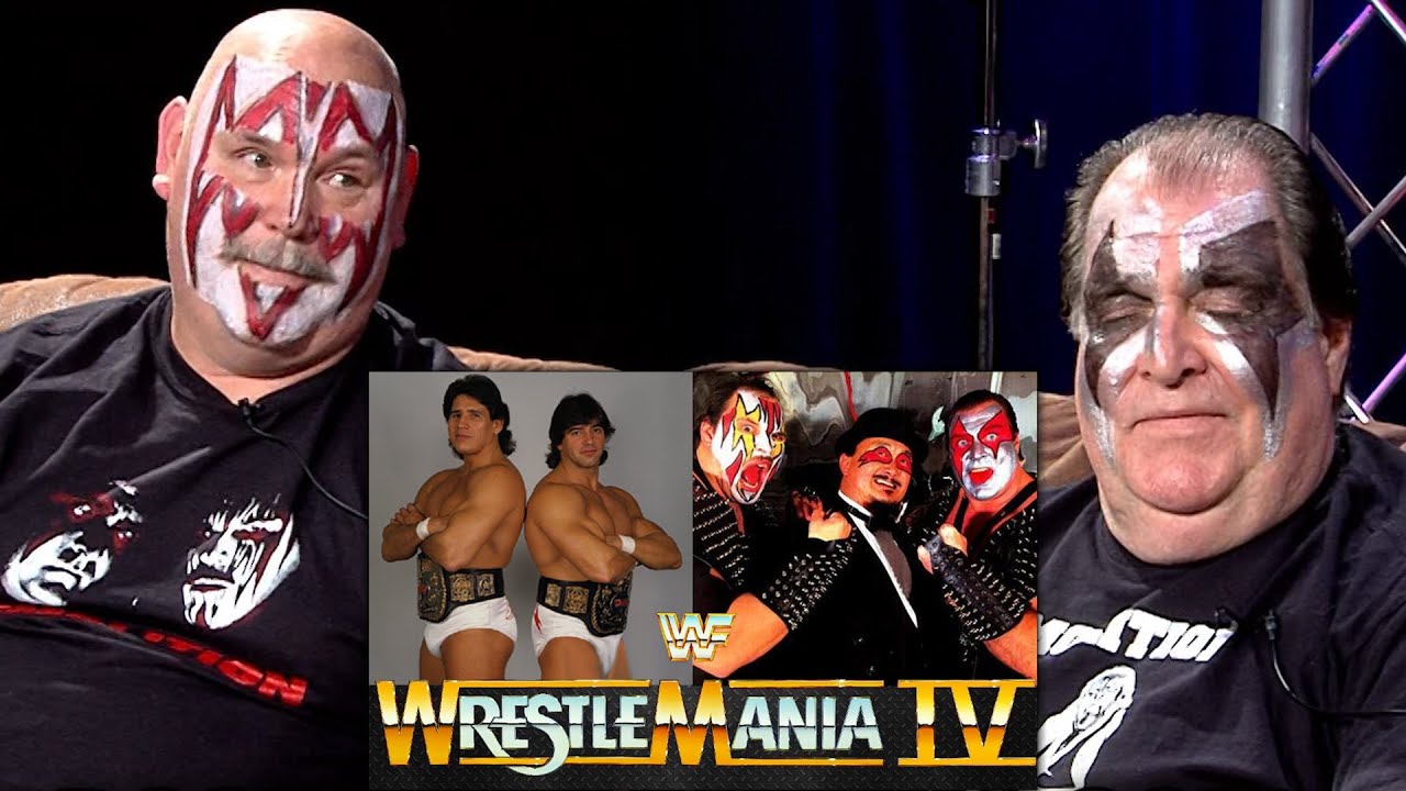 Уничтожение бросков после победы в командных титулах WWF против Strike Force на WrestleMania IV