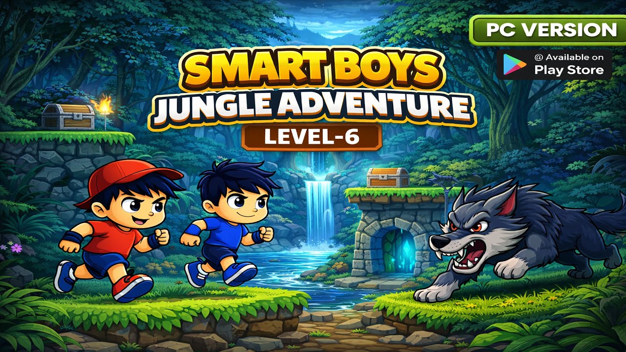 Smart Boys: Jungle Adventure (PC-Version) Level 6, Awesome Game for Everyone.