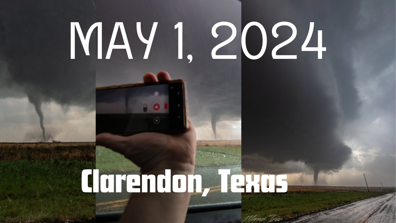May 1, 2024 Clarendon, TX Tornadoes - Fujiwhara Effect [4k]