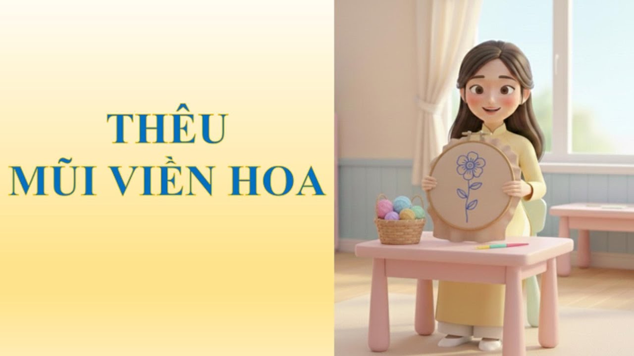 Thêu mũi viền hoa