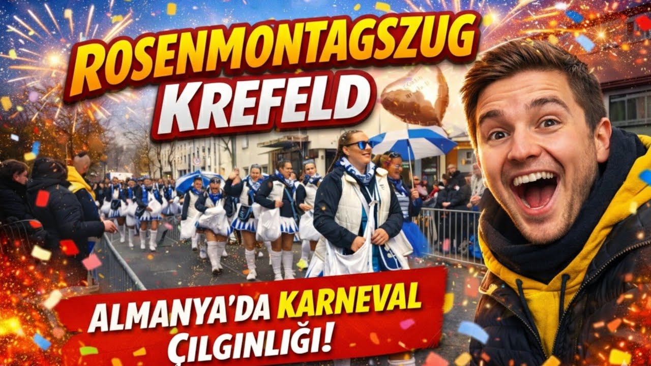 Almanya’da Karneval Çılgınlığı! | Krefeld Rosenmontagszug 2026 🇩🇪🎉 #krefeld #rosenmontag #karnaval 