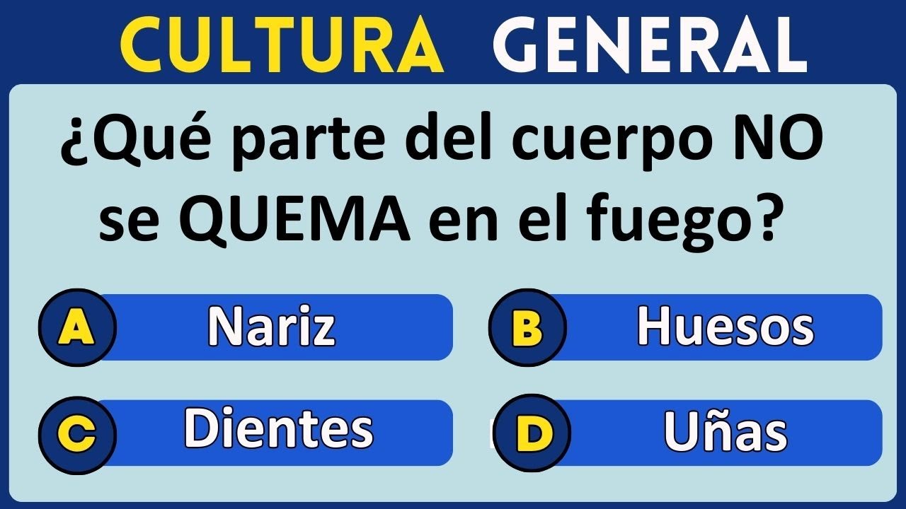 ¡SI ACIERTAS MÁS DE 8, ERES MUY INTELIGENTE Preguntas de cultura general