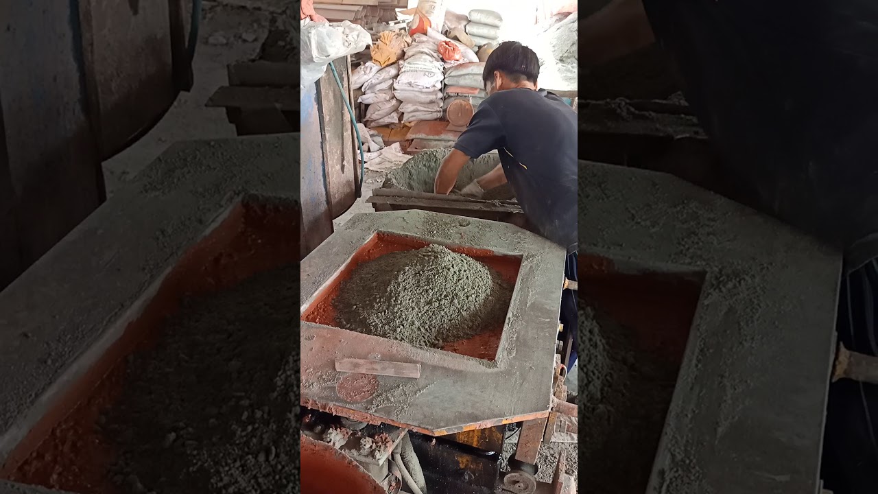 Xưởng sản xuất gạch vỉa hè.gạch vỉa hè được sản xuất như thế nào