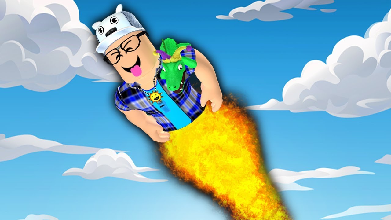 ROBLOX: O VELHOTE VIROU UM FOGUETE HUMANO E FOI NO CÉU!! (Rocket Simulator)