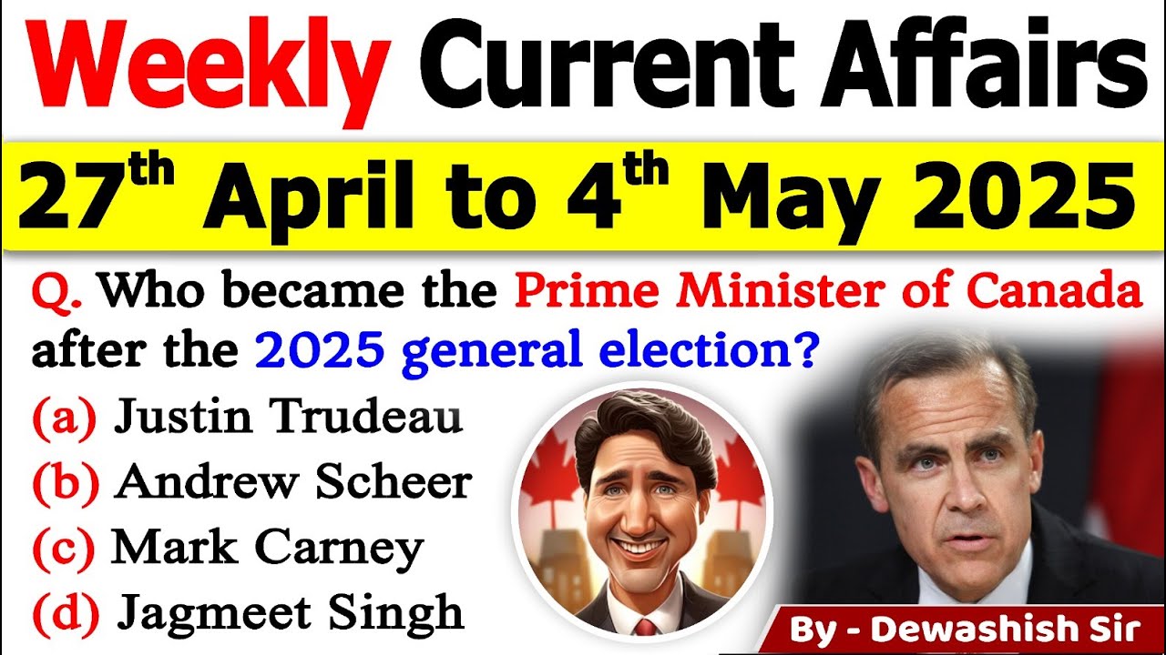 27th April to 4th May 2025 | May 2025 Weekly MCQ Current | Current Affair 2025 | Dewashish #mcq