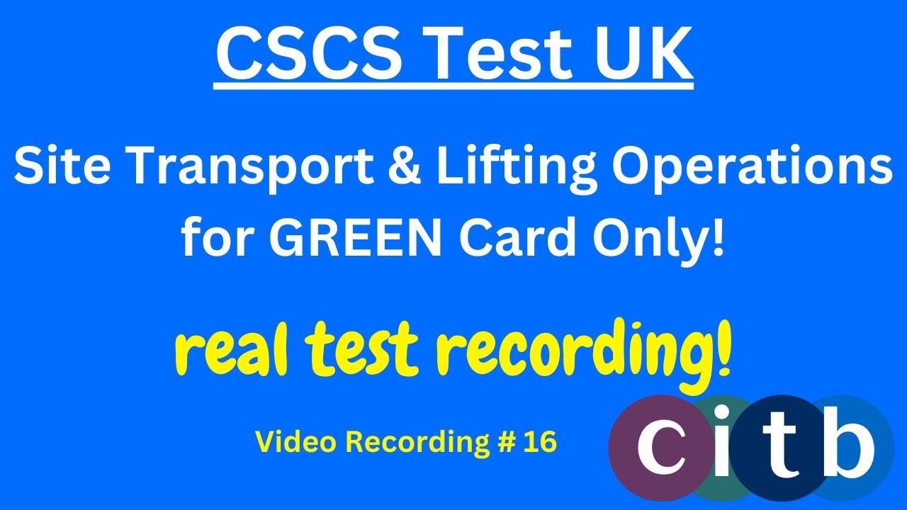 CSCS Card UK | Тест CSCS 2024 | Тест CSCS для получения грин-карты | #16 #объект #транспортные и ...