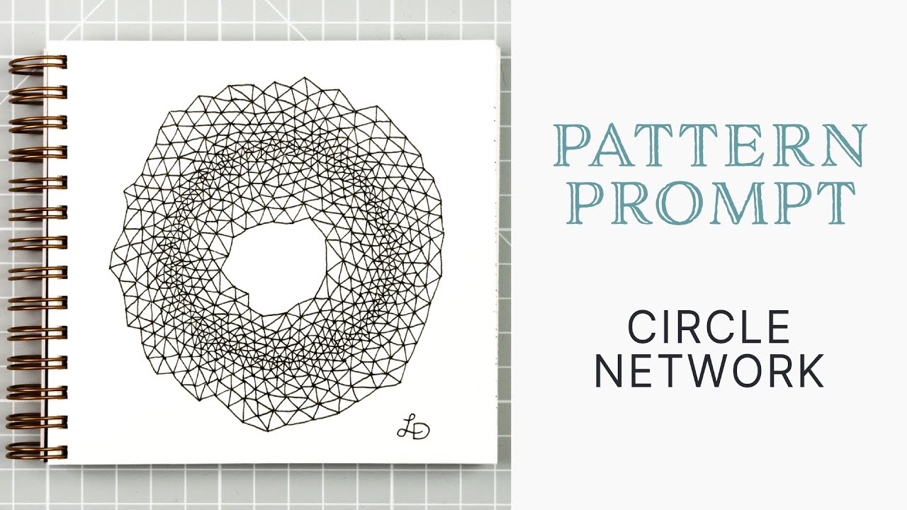 How to Draw a Network of Triangles in a Circle | Sketchbook Pattern Prompt No. 1