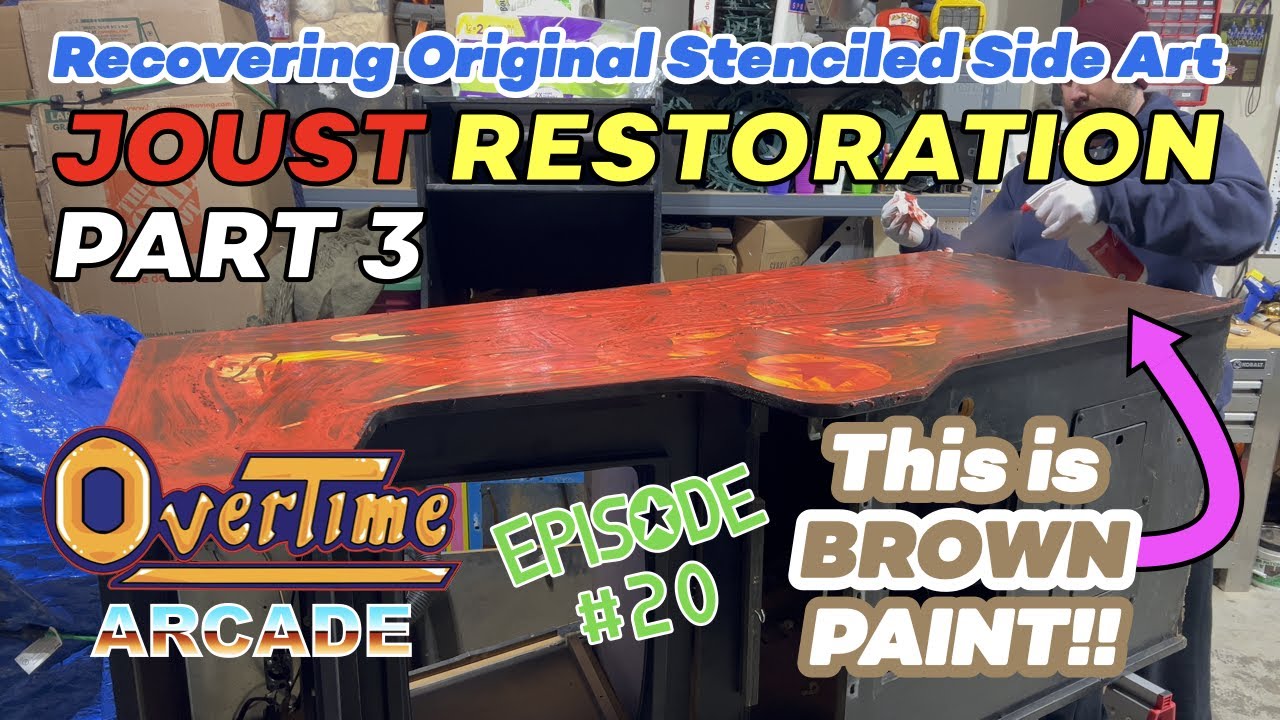 How to Remove Black Paint & Recover Original Stenciled Arcade Side Art: Joust Restoration part 3