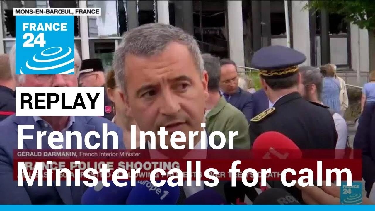 French Interior Minister Gerald Darmanin speaks following second night of unrest over Nahel's death