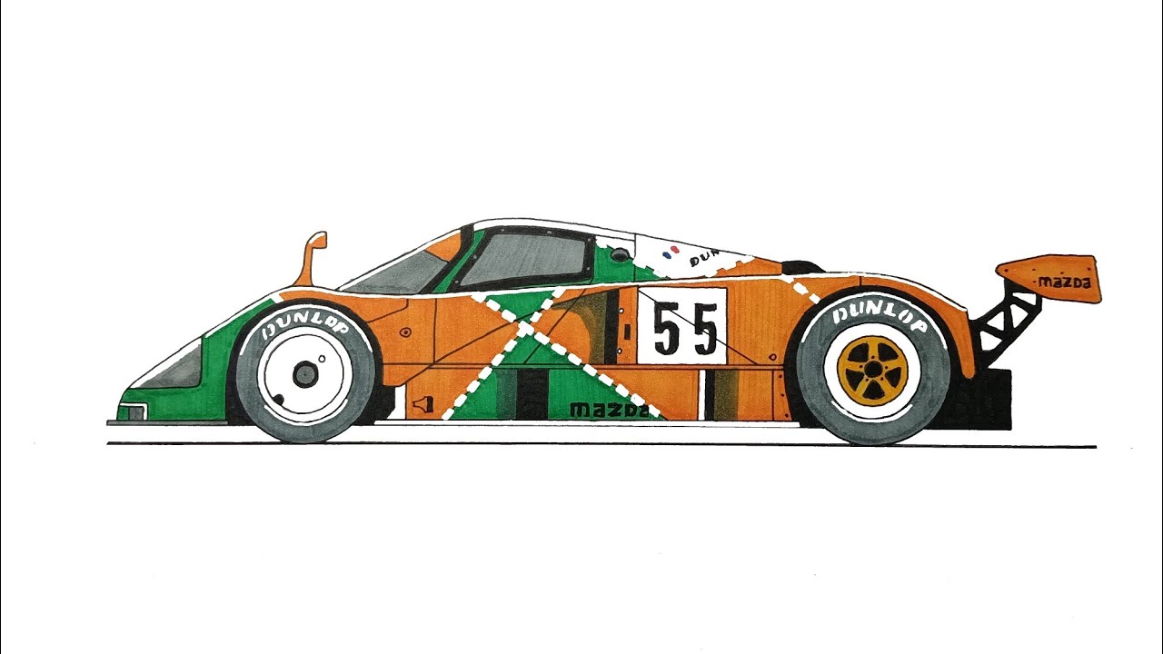 How to draw a Mazda 787B