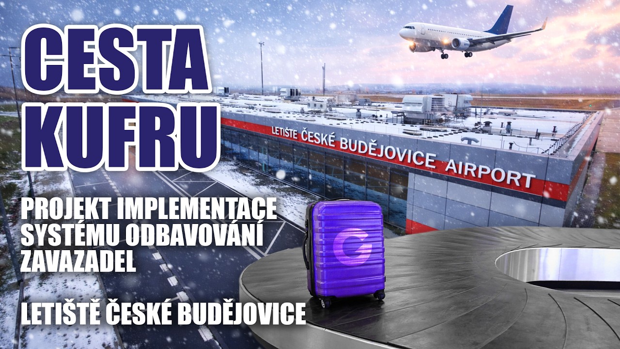Cesta kufru letištěm v Českých Budějovicích