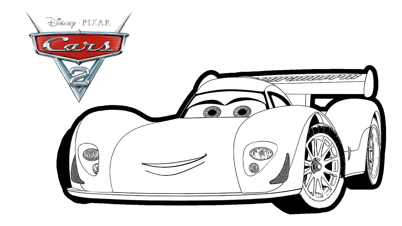 Disney Pixar cars2 - How to draw and coloring Carla Veloso car - coloring for kids
