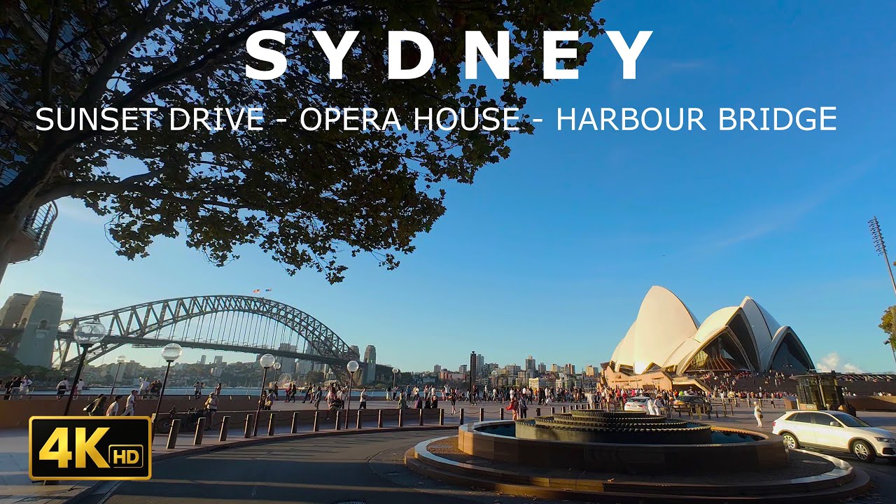 Driving Through Sydney City CBD – Sydney Harbour Bridge & Sydney Opera House Sunset Drive | 4K ASMR