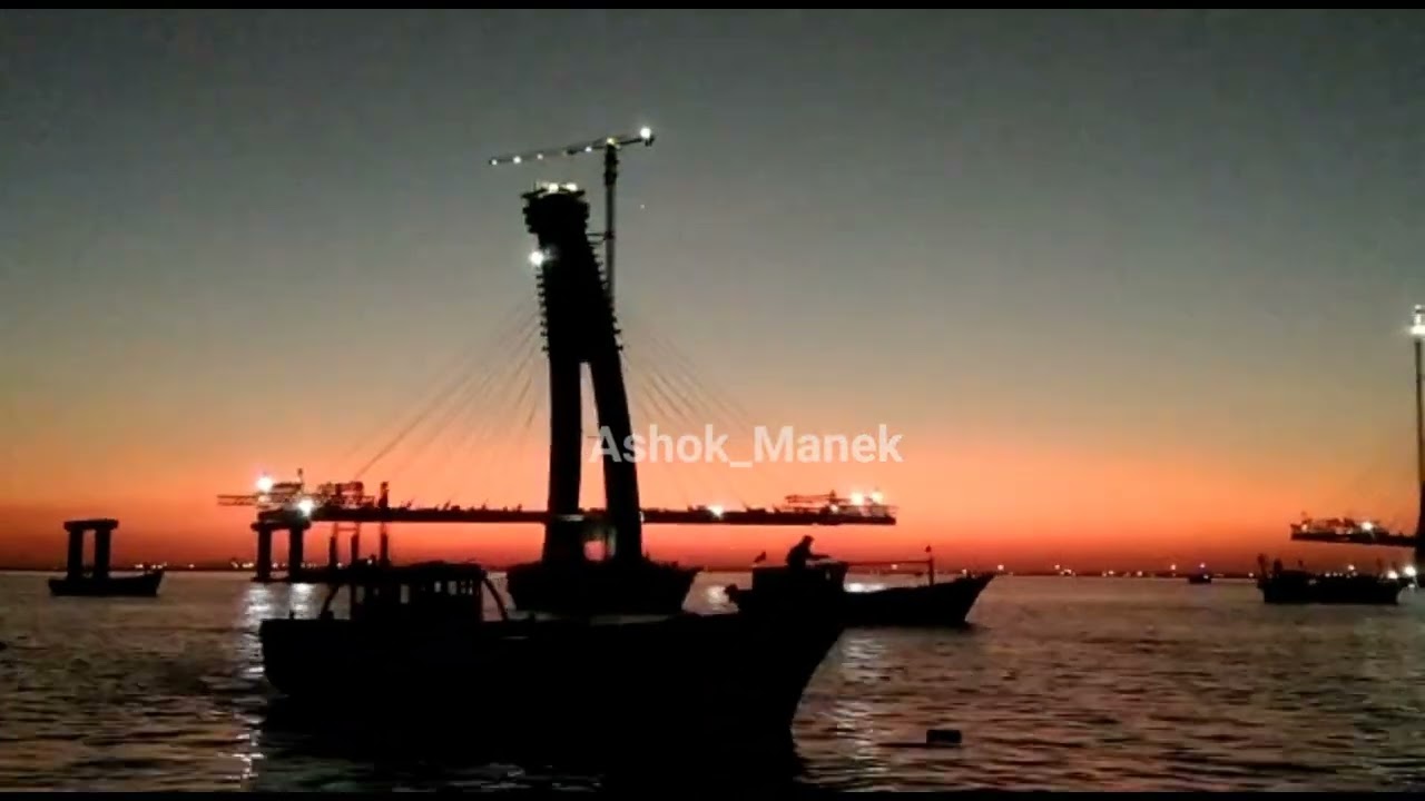 Return Beyt DWARKA Evening Time lovely view Sea signature bridge and Boat. 😍👌🤟