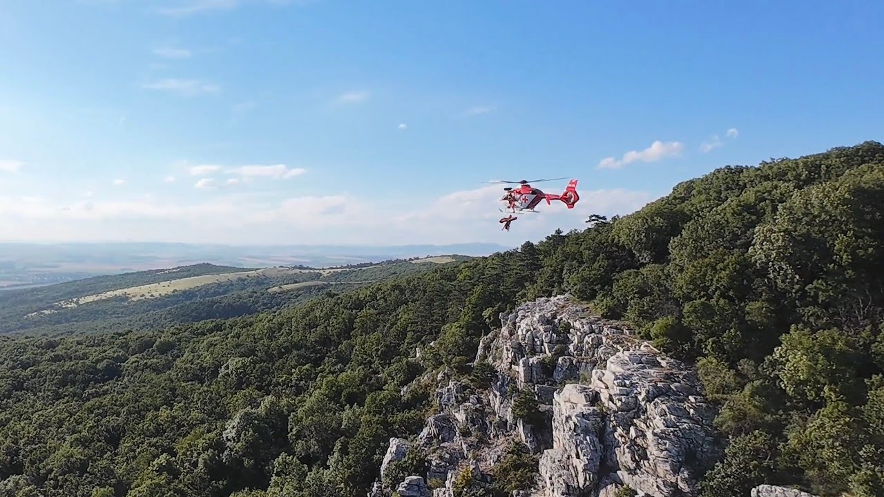 Záchranná akcia vrtulníkom na Zobory, Nitra 5.7.2024 (unikátne dronové zábery)