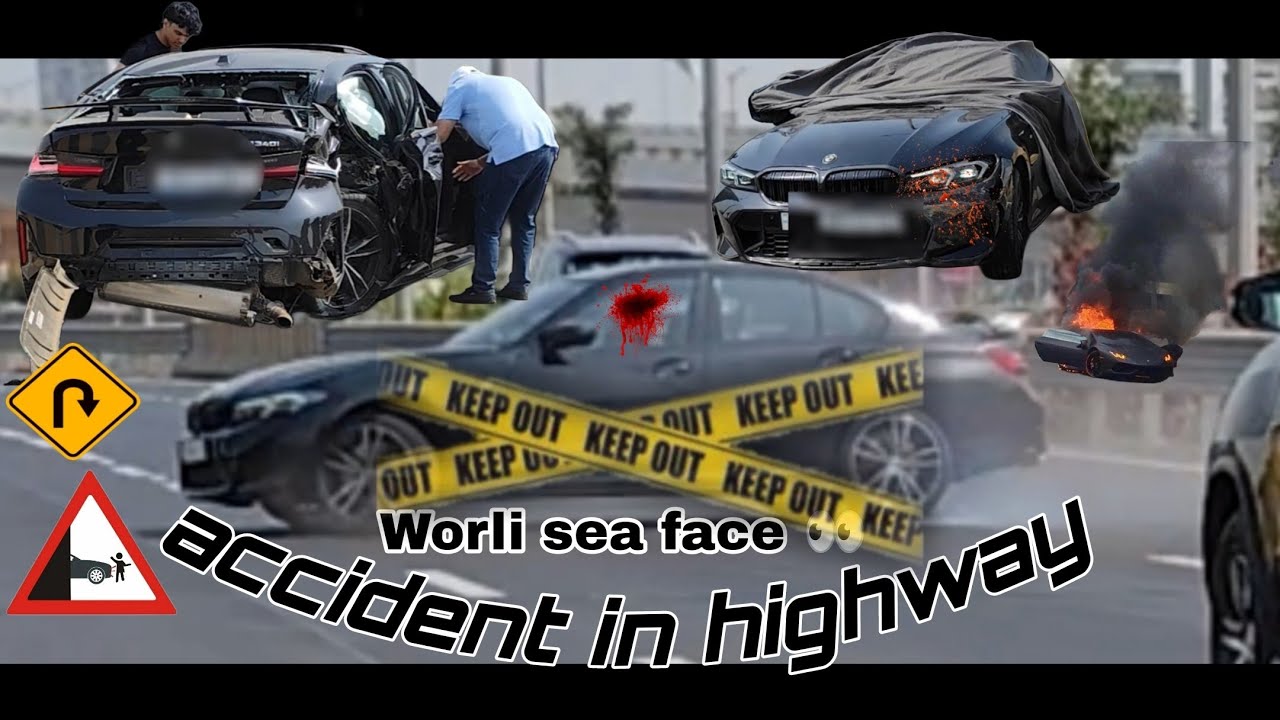 BMW M340i Crashes at Worli Sea Face | High-Speed Accident Caught on Camera 🚨