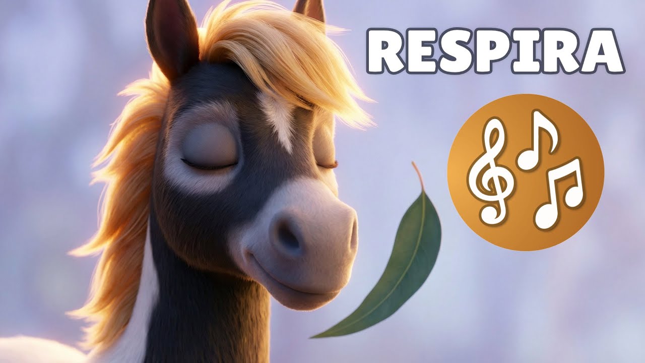 RESPIRA CONMIGO 🌬️ Canción de Respiración Calmante para Niños | Banjo el Caballo Salvaje