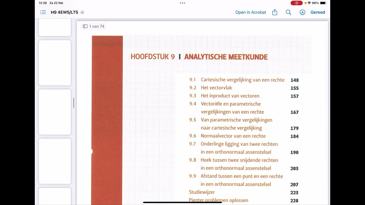 Analytische meetkunde Les 10: Hoek tussen twee snijdende rechten