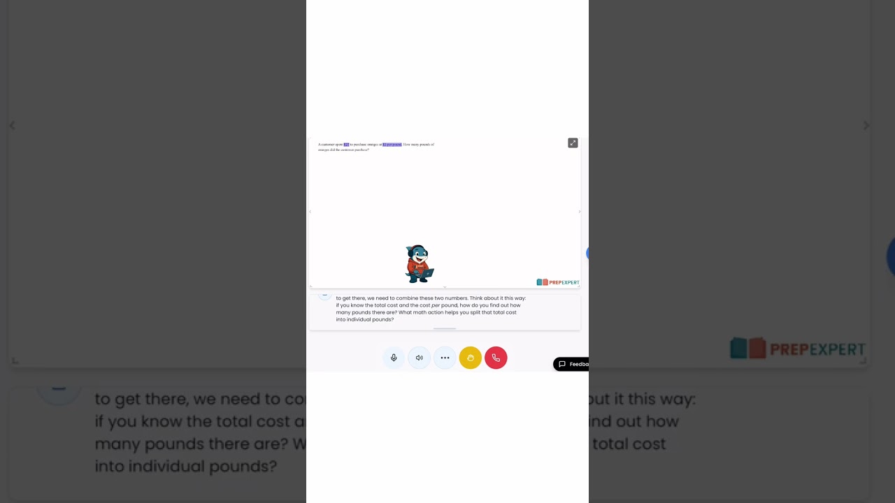 Prep Expert AI Tutor Solves SAT/ACT Test Problems
