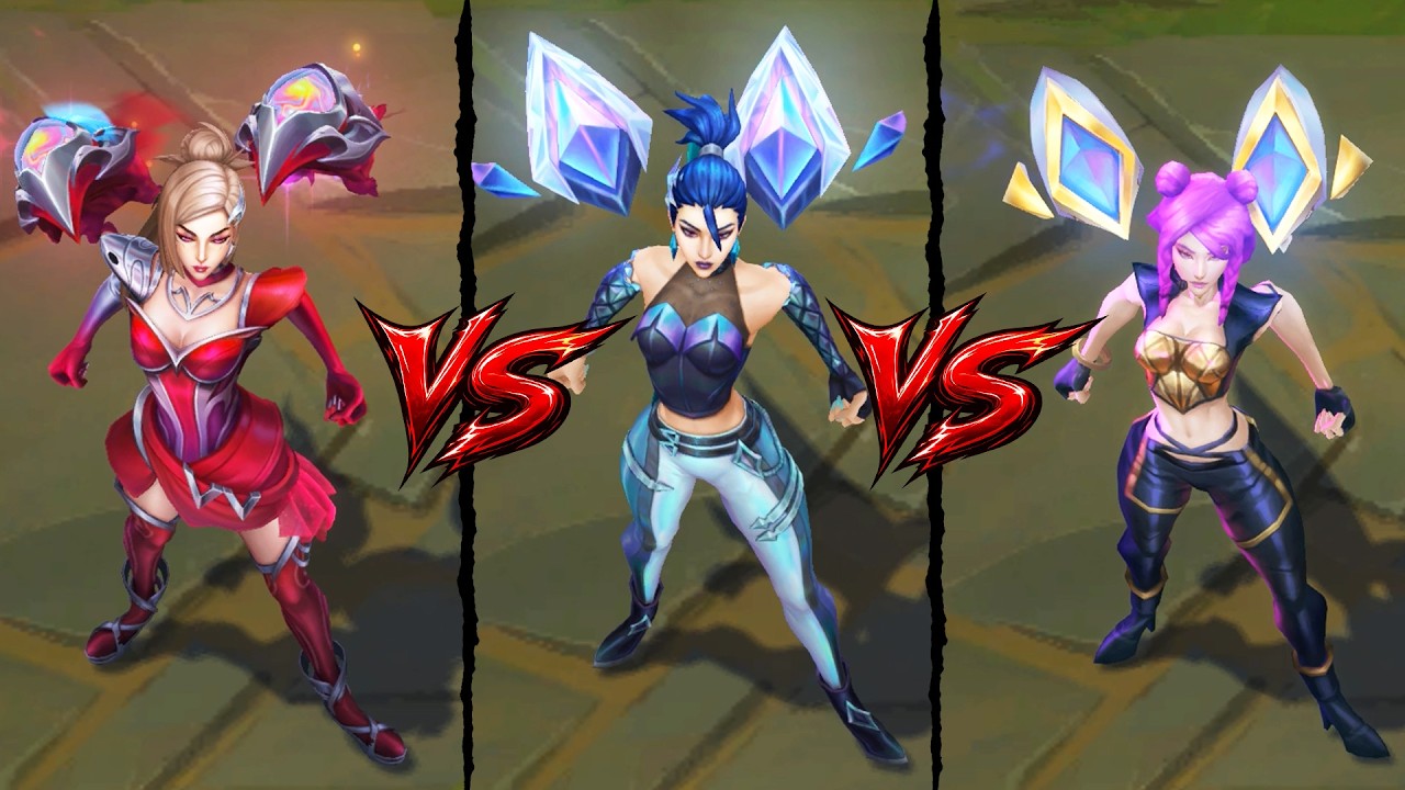 KDA FIRESTARTER Kaisa vs KDA Kaisa vs KDA ALL OUT Kaisa Skins Comparison (League of Legends)