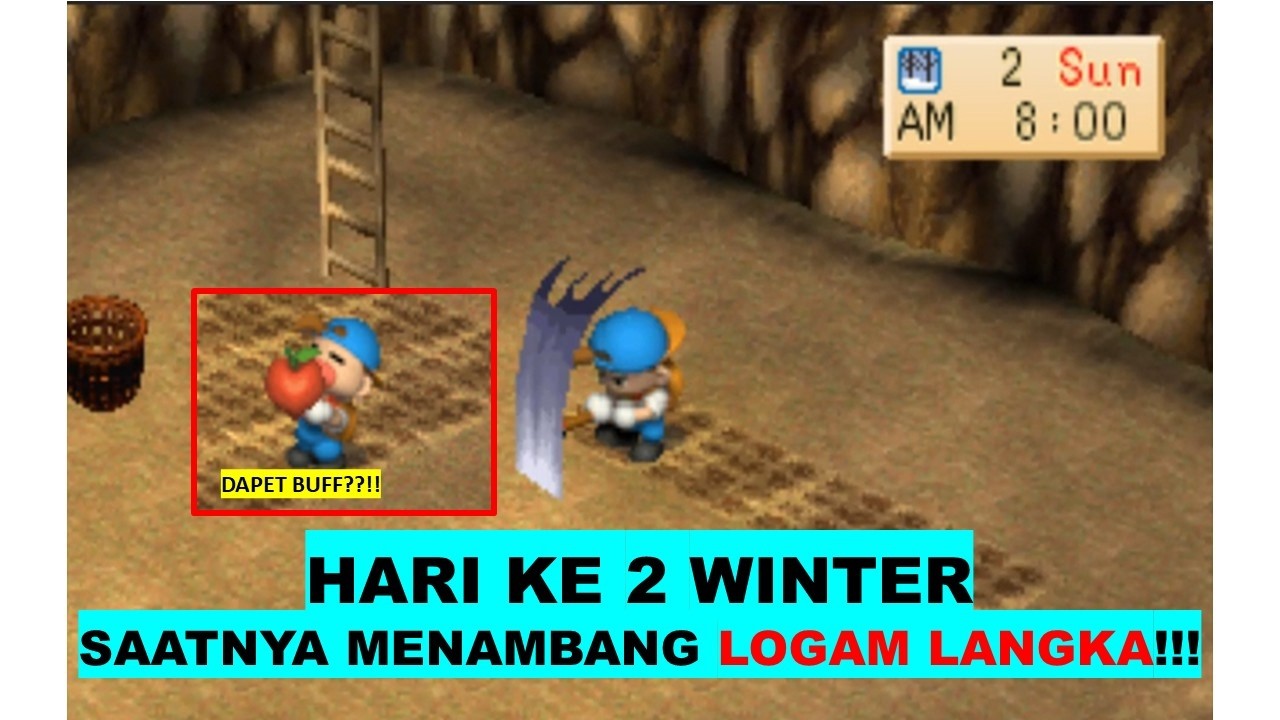 HARVEST MOON BACK TO NATURE HARI 2 WINTER BANYAK LOGAM LANGKA!! WINTER BULAN MENAMBANG!