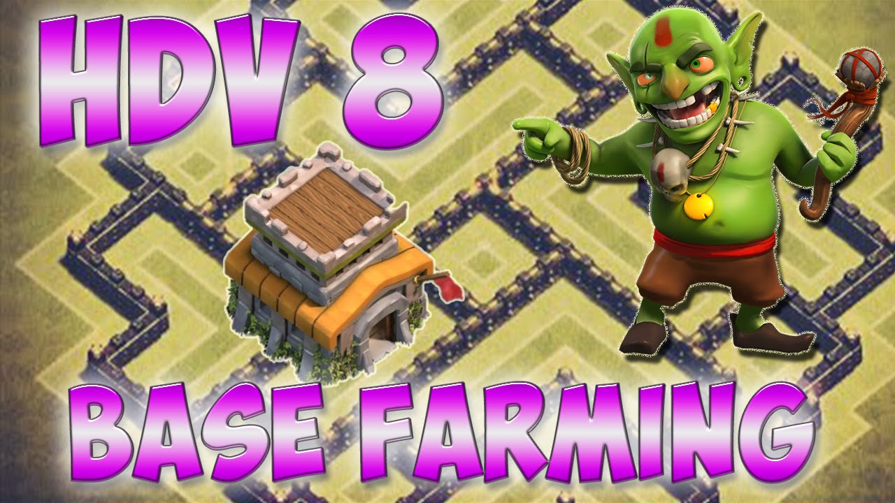 Clash Of Clans HDV 8 Base Farming avec 4 mortiers | Français