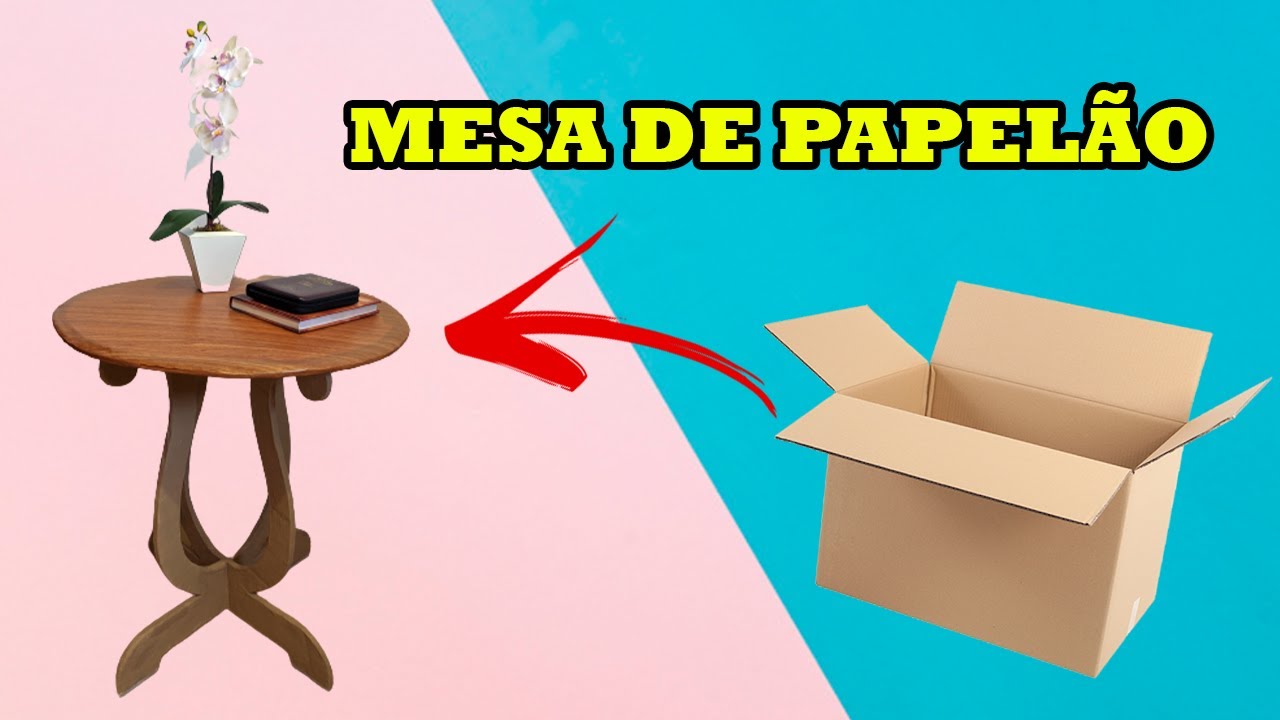 COMO FAZER MESA DE PAPEL&Atilde;O - DIY COM RECICLAGEM | Polly Pe&ccedil;anha