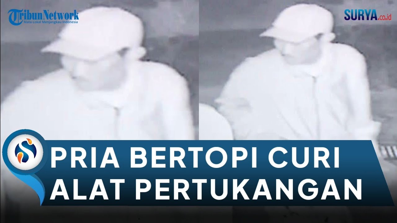 Pria Bertopi Terekam Kamera CCTV Curi Alat Pertukangan Milik Kafe di Kota Malang