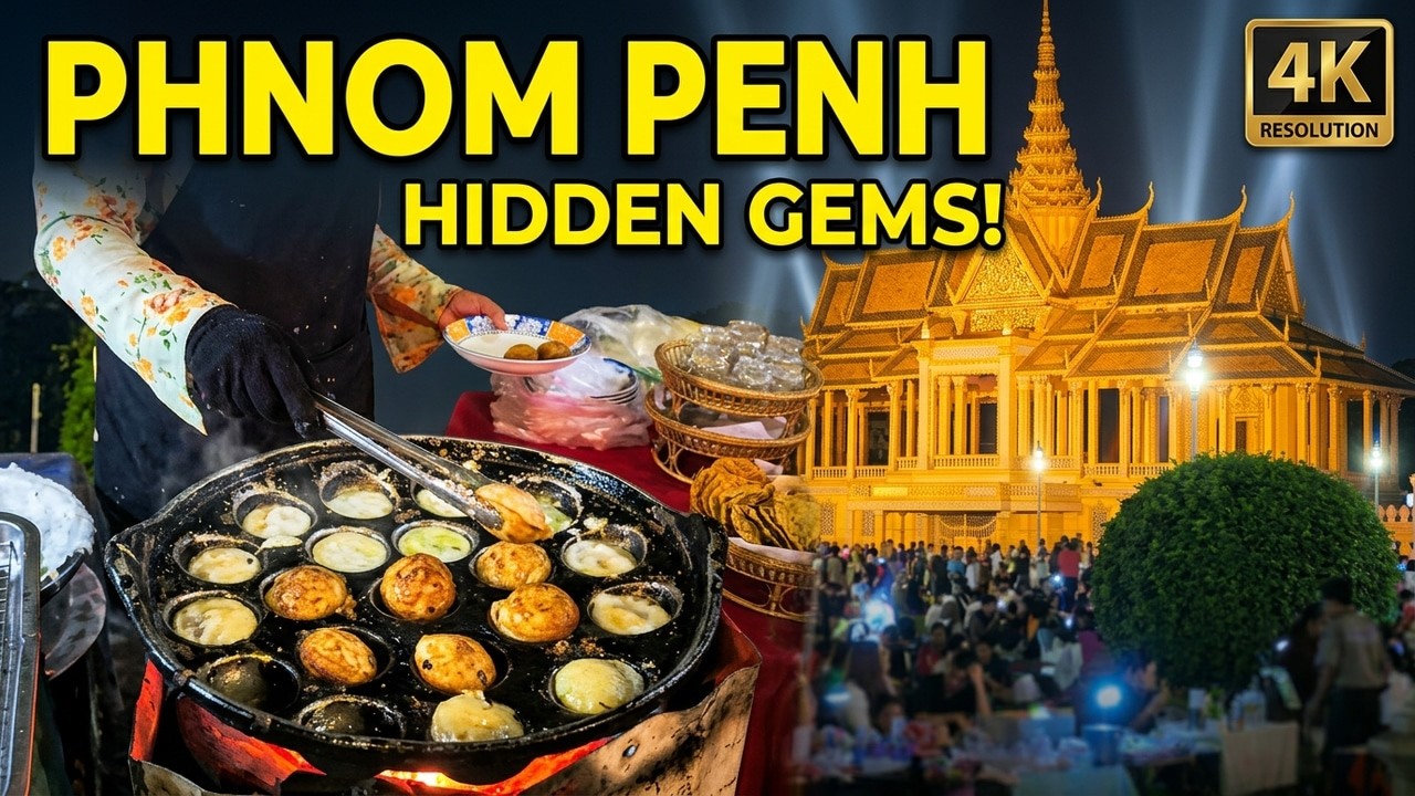 100,000 People Gather Here Every Weekends - Phnom Penh Walk Street in 4K Walk Tour