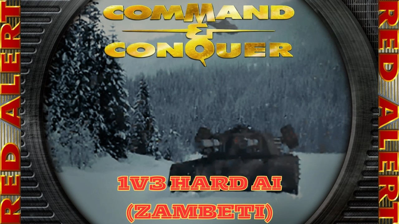 Command And Conquer Red Alert Skirmish 1V3 Hard (Zambeti) RTS Soviet Gameplay PC