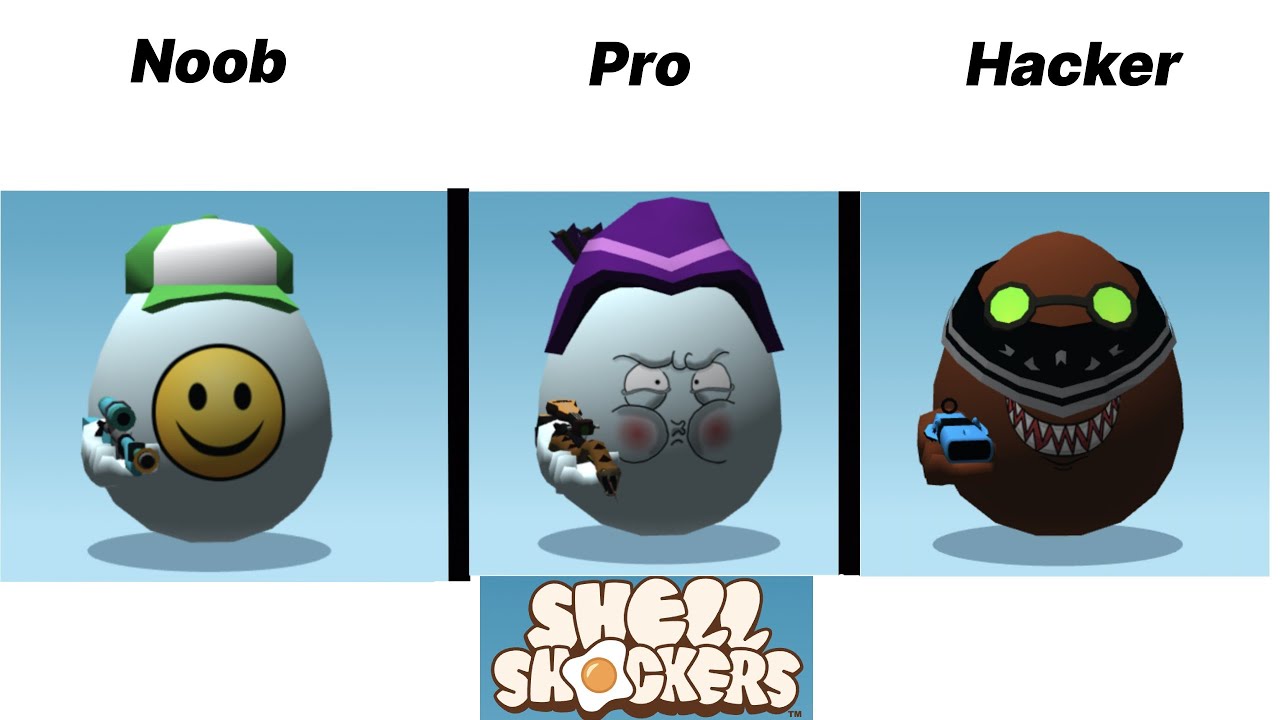 Noob vs. Pro vs. Hacker | Shell Shockers