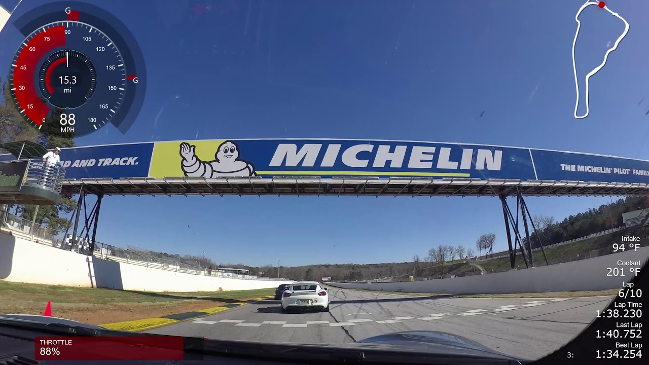 Porsche GT4 chasing GT4 at Road Atlanta