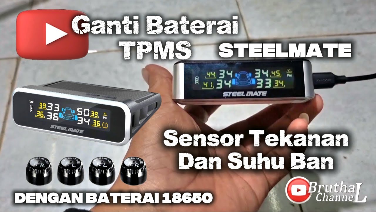 Ganti Baterai TPMS Sensor Tekanan Dan Suhu Ban Dengan Baterai 18650