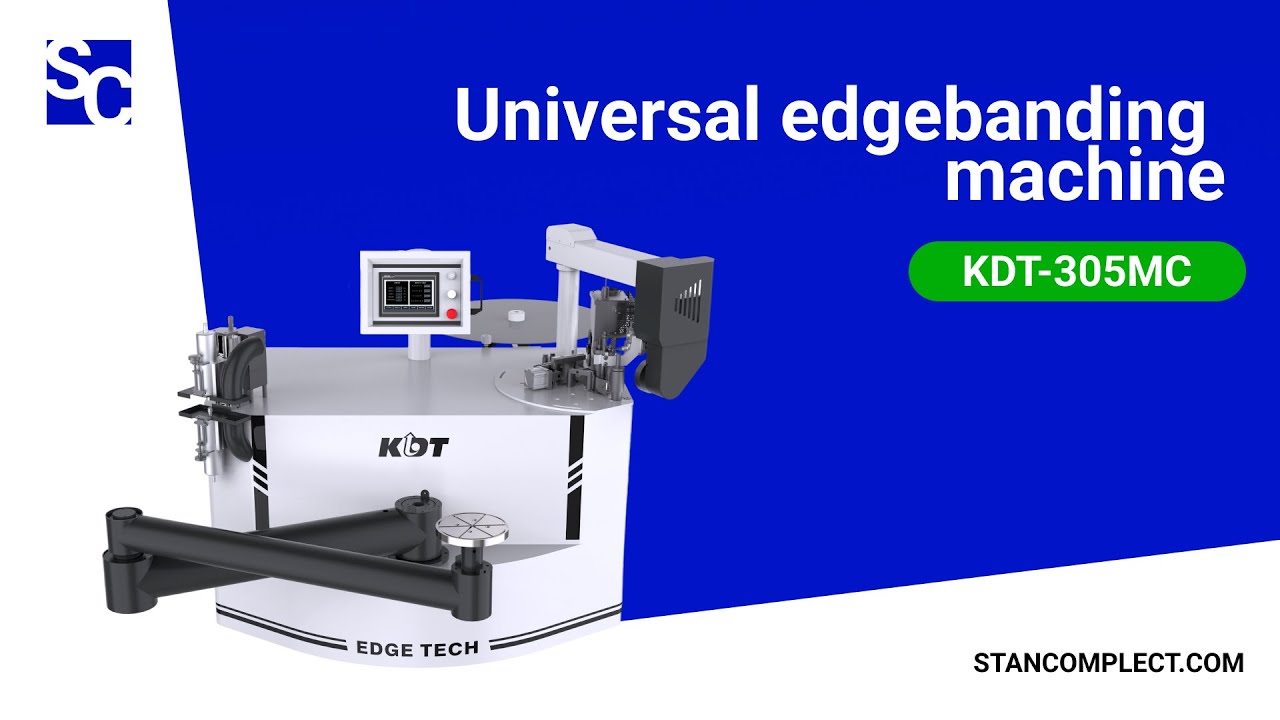 Universal edgebanding machine KDT-305MC with milling, scraping unit and workpiece fixation