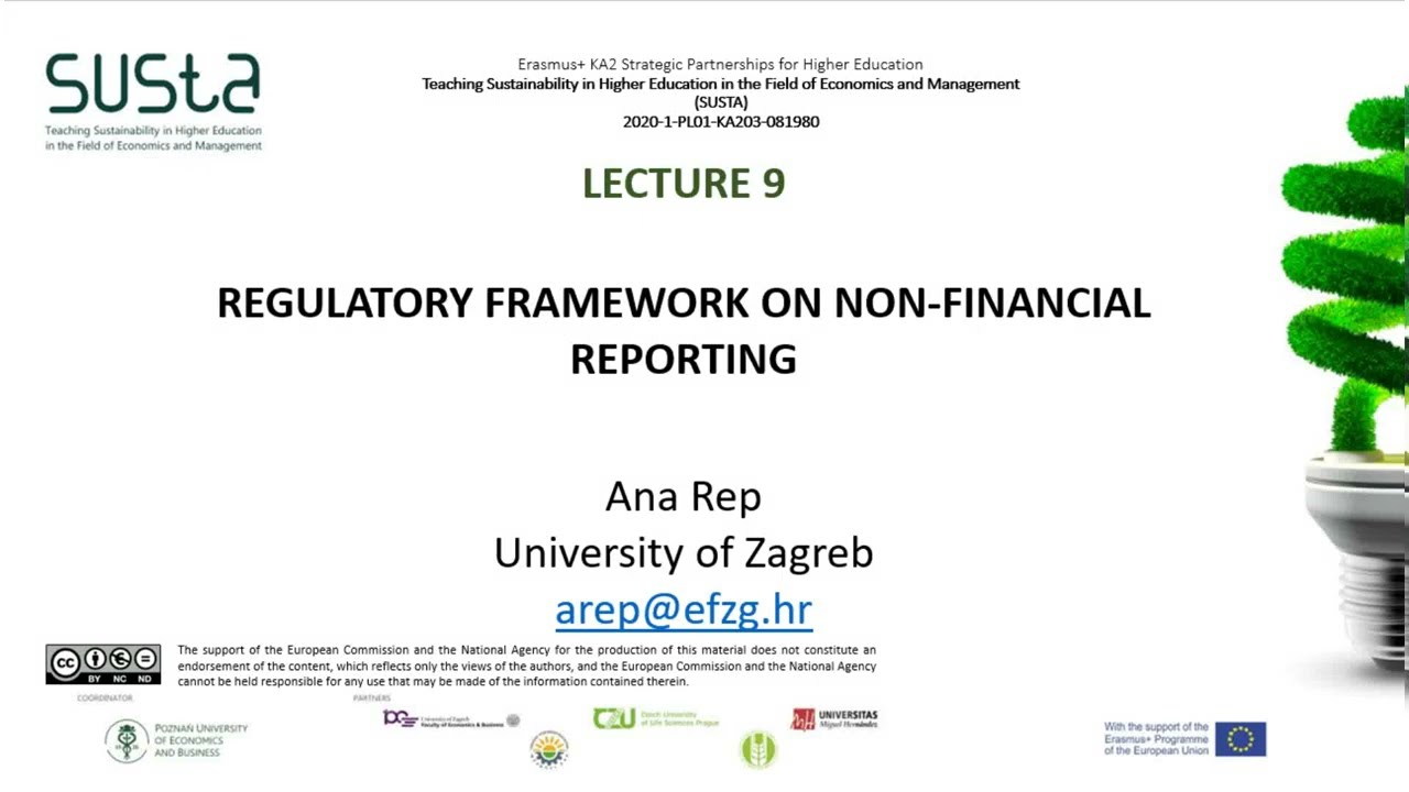 Lecture 9. Regulatory Framework on non-financial reporting