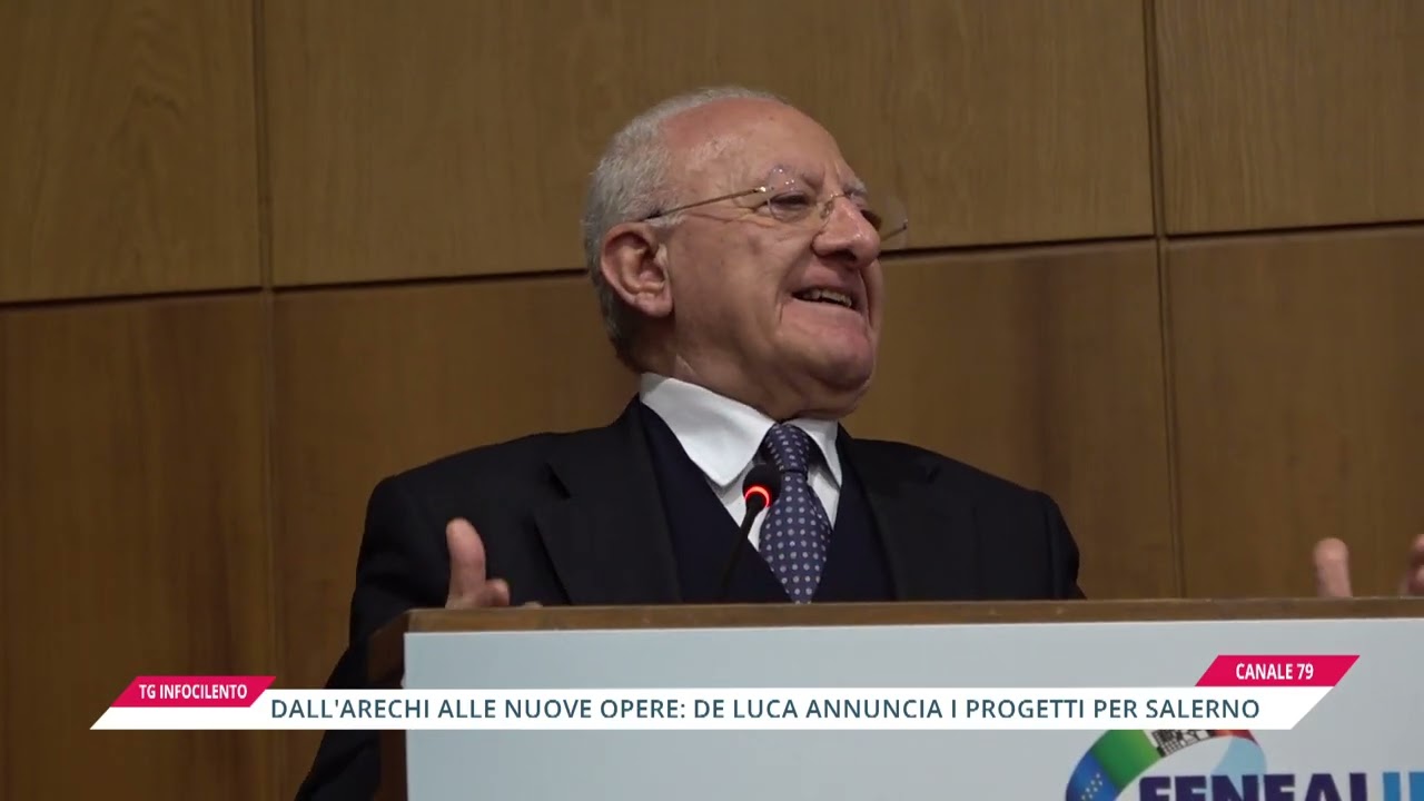 Dall'Arechi alle nuove opere: De Luca annuncia nuovi progetti per Salerno