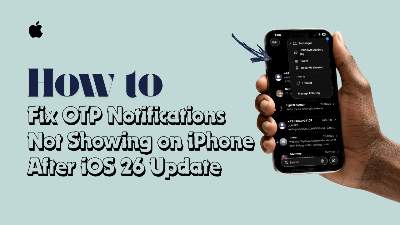 Как исправить отсутствие уведомлений OTP на iPhone после обновления iOS 26
